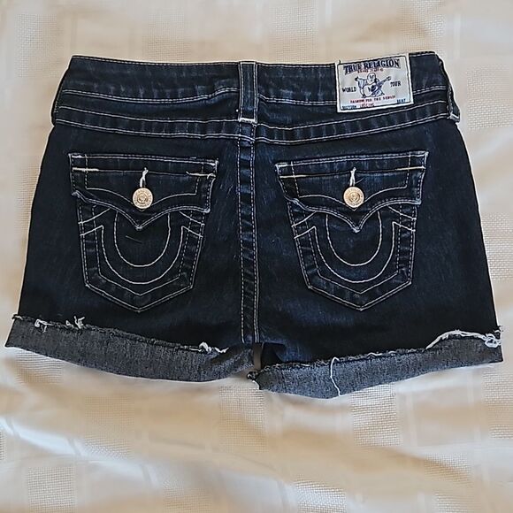 True Religion Dark Blue Jean Shorts - Picture 4 of 16